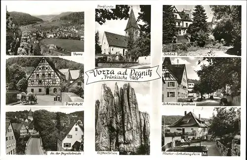 Vorra Pegnitz Schramms Gasthaus  Schloss Pegnitzbruecke Muetter Erholungsheim Rifflerfelsen / Vorra /Nuernberger Land LKR