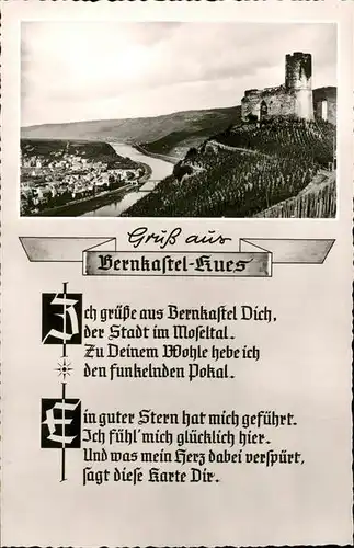 Bernkastel-Kues Burg
Gedicht Bernkastel / Bernkastel-Kues /Bernkastel-Wittlich LKR