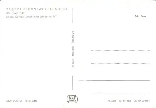 Trockenborn-Wolfersdorf Schloss Froehliche Wiederkunft / Trockenborn-Wolfersdorf /Saale-Holzland-Kreis LKR