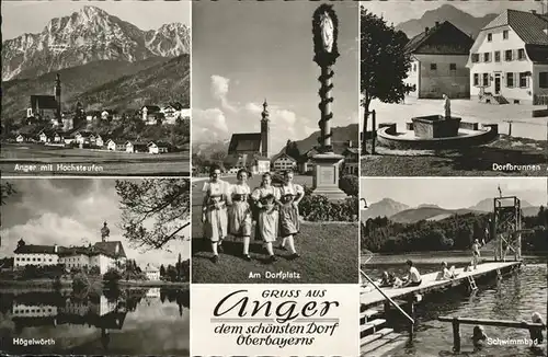 Anger Bayern Hochstaufen Hoegelwoerth Schwimmbad / Anger /Berchtesgadener Land LKR