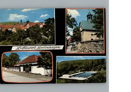 Marienhagen Korbach Schwimmbad, Fliegeraufnahme  / Voehl /Waldeck-Frankenberg LKR