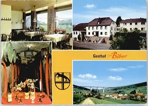 Speicherz Werbe-Karte Gasthof zum Biber / Motten /Bad Kissingen LKR