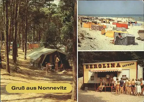 Nonnevitz Drankse Campingplatz Kiosk Berolina Express Strand Kat. Dranske