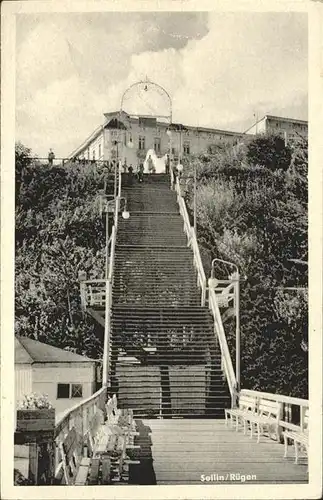 Sellin Ruegen Treppe zum Strand Kat. Sellin Ostseebad