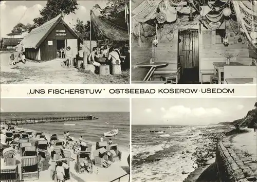 Koserow Streckelbergmauer Strand Uns Fischerstuw Kat. Koserow