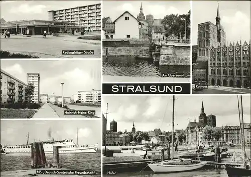 Stralsund Kedingshaeger Strasse Heinrich Heine Ring MS Deutsch Sowjetische Freundschaft Rathaus Querkanal Kat. Stralsund