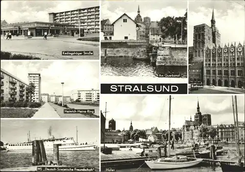 Stralsund Kedingshaeger Strasse Heinrich Heine Ring MS Deutsch Sowjetische Freundschaft Rathaus Querkanal Kat. Stralsund