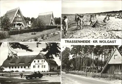 Trassenheide Wolgast Finnhuetten Bungalowsiedlung Gaststaette Waldhof Zeltplatzstrasse Kat. Trassenheide