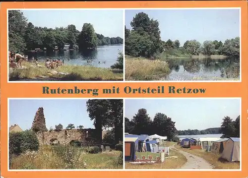 Rutenberg Retzow Campingplatz Kirchruine Kat. Lychen