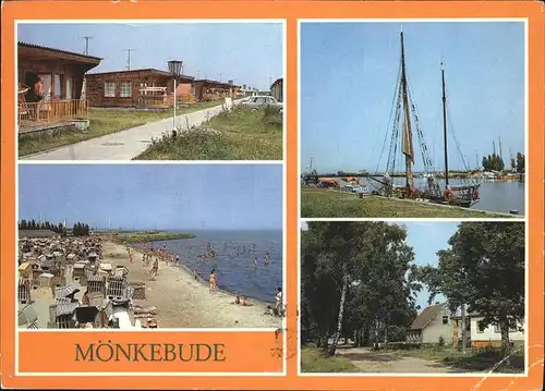 Moenkebude Strand Dorfstrasse Fischerboothafen Kat. Moenkebude