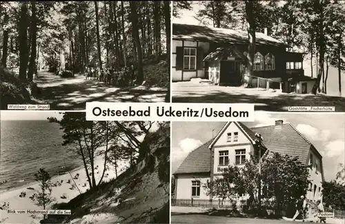 ueckeritz Usedom Gaststaette Fischerhuette Hochstrand Postamt Kat. ueckeritz Usedom
