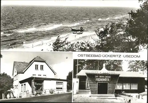 ueckeritz Usedom Strand Ratscafe Fischerhuette Kat. ueckeritz Usedom