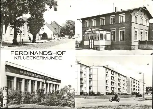 Ferdinandshof Bahnhofstrasse Wiesenperle Bahnhofshotel Kat. Ferdinandshof Vorpommern