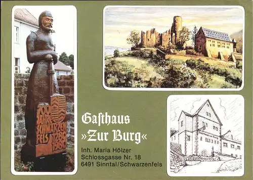 Schwarzenfels Gasthaus Burg Kat. Sinntal