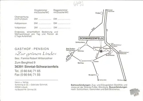 Schwarzenfels Gasthof Pension Gruene Linde Kat. Sinntal
