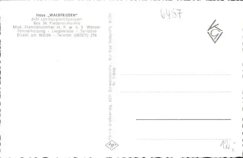 Lohrhaupten Haus Waldfrieden / Floersbachtal /Main-Kinzig-Kreis LKR