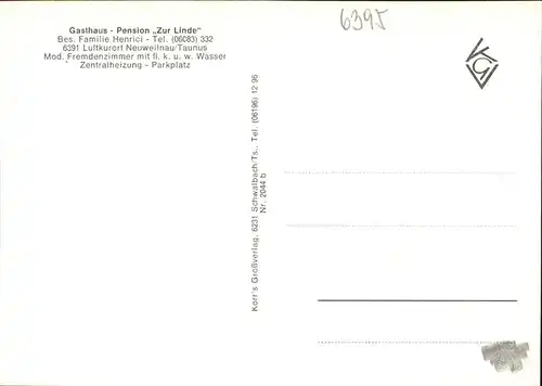 Neuweilnau Gasthaus Pension Zur Linde Kat. Weilrod