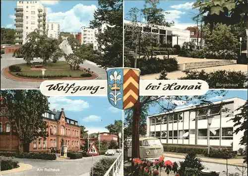 Wolfgang Hanau Wappen Buergerhaus Rathaus Schule Kat. Hanau