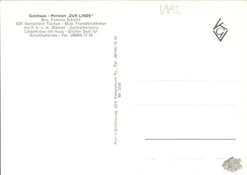 Gemuenden Taunus Gasthaus Pension Zur Linde Kat. Weilrod