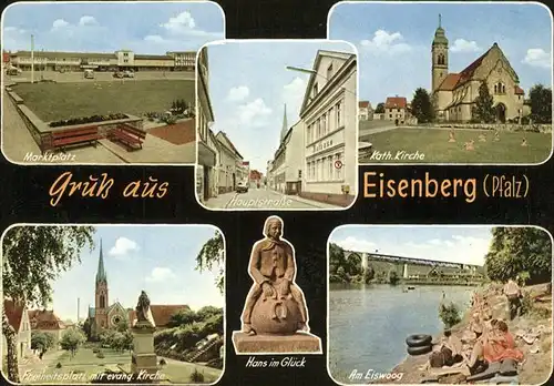 Eisenberg Pfalz Hans im Glueck Eiswoog Kath. Kirche Marktplatz Kat. Eisenberg (Pfalz)