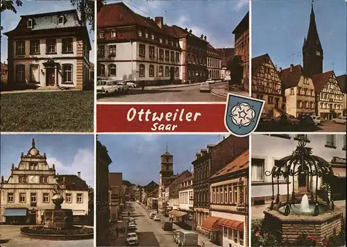 Ottweiler Saar Wappen Brunnen Kat. Ottweiler