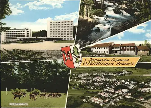 Weiskirchen Saar Wappen Holzbachtal Jugendherberge Wildfreigehege Hochwaldsanatorium Kat. Weiskirchen Saar