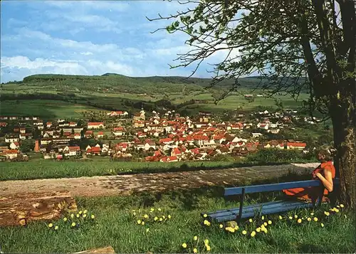 Hilders Naturpark Rhoen Haus d. Jugend Aussichtsbank Kat. Hilders