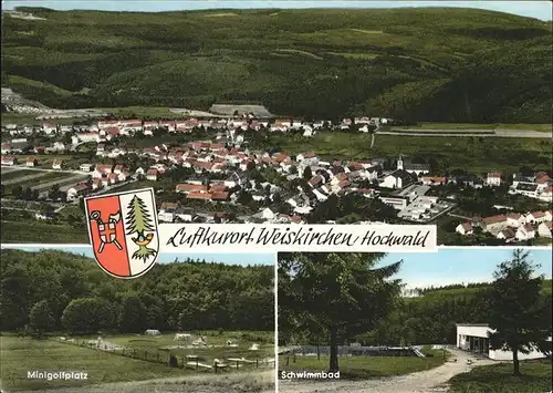 Weiskirchen Saar Wappen Schwimmbad Minigolfplatz Kat. Weiskirchen Saar