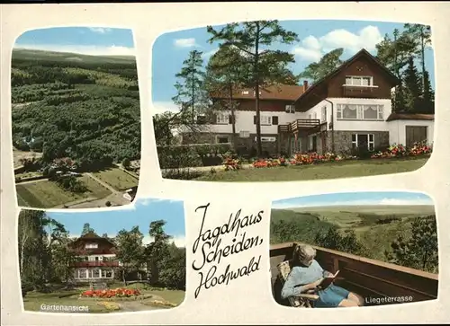 Scheiden Pension Jagdhaus Gartenansicht Liegeterrasse Kat. Losheim