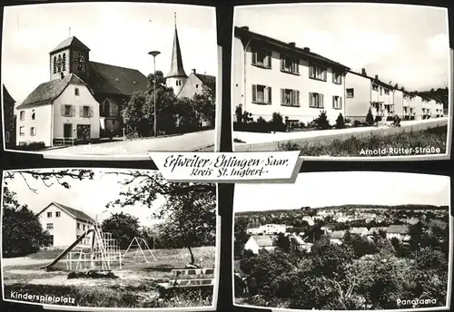 Erfweiler-Ehlingen Kirchpartie Arnold-Ruetter-Strasse Kinderspielplatz / Mandelbachtal /Saarpfalz-Kreis LKR