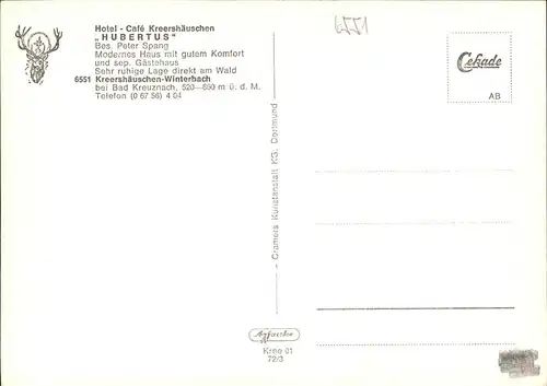 Kreershaeuschen Hotel Cafe Hubertus Kat. Winterbach