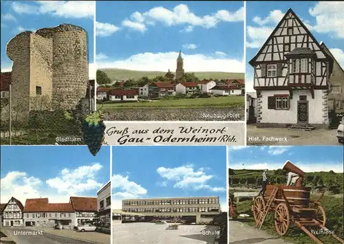 Gau-Odernheim Stadtturm Untermarkt Weinlese Kat. Gau-Odernheim