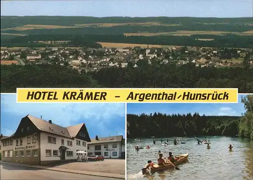 Argenthal Hotel Kraemer Waldsee Paddelboot Kat. Argenthal