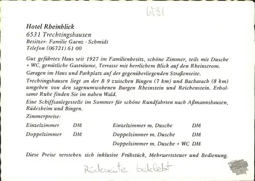 Trechtingshausen Burg Rheinstein Totalansicht Kat. Trechtingshausen