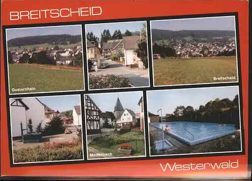 Breitscheid Hessen Gusternhain Medenbach Schwimmbad Kat. Breitscheid