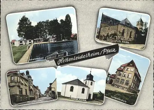 Hettenleidelheim Schwimmbad Hauptstrasse Luitpoldschule  Kat. Hettenleidelheim