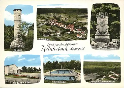 Winterbach Bad Kreuznach Alteburg Kreershaeuschen Schwimmbad Turnhalle Kat. Winterbach