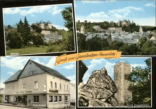 Gemuenden Hunsrueck Schloss Ruine Koppenstein Cafe Pullig Kat. Gemuenden