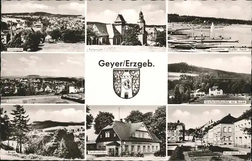 Geyer Stadtwappen Greifenbachmuehle Karl-Marx-Platz Stauweiher Kat. Geyer
