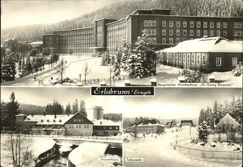 Erlabrunn Erzgebirge Bergarbeiter Krankenhaus Dr. G. Benjamin Teumerhaus Kat. Breitenbrunn Erzgebirge