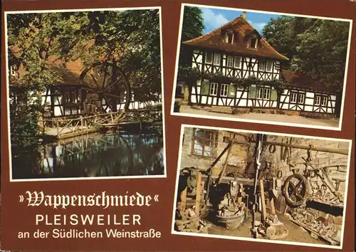 Pleisweiler-Oberhofen Wappenschmiede Muehlrad Hammerwerk Kat. Pleisweiler-Oberhofen