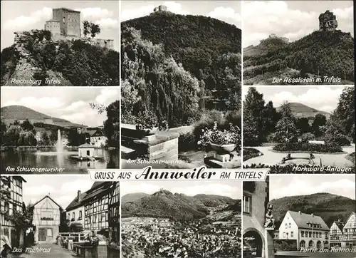 Annweiler Trifels Marward Anlagen Trifels Asselstein Rathaus Schwonenweiher Kat. Annweiler am Trifels