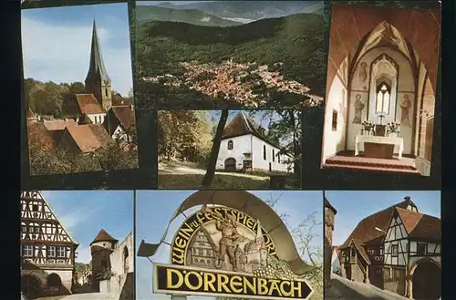 Doerrenbach Pfalz Wein Festspielort Kirche Altar Flugaufnahme Kat. Doerrenbach