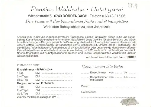 Doerrenbach Pfalz Pension Waldruhe Kat. Doerrenbach