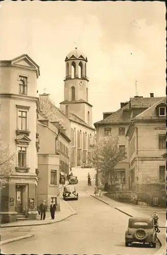 Auerbach Vogtland Plauenschen Str. Altmarkt evangel. Kirche Kat. Auerbach