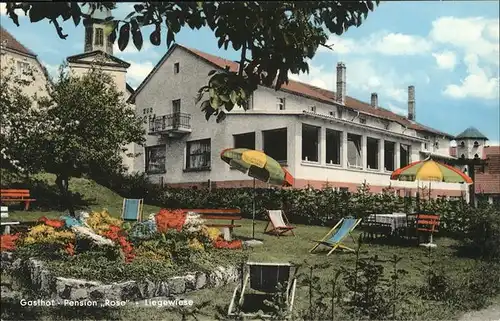 Abtsteinach Gasthof Rose Pension und Liegewiese Leonhard Hintenlang Kat. Abtsteinach