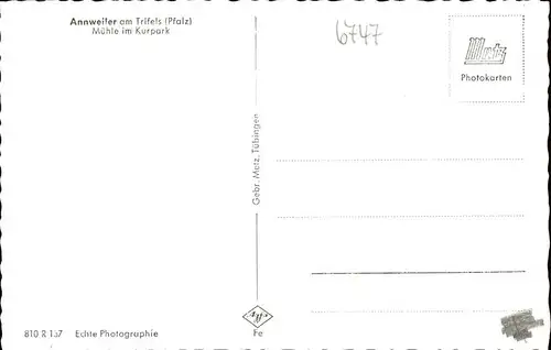 Annweiler Trifels Muehle am Kurpark Kat. Annweiler am Trifels
