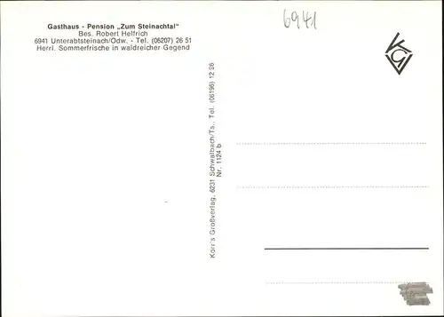 Abtsteinach Gasthaus Pension Zum Steinachtal Kat. Abtsteinach