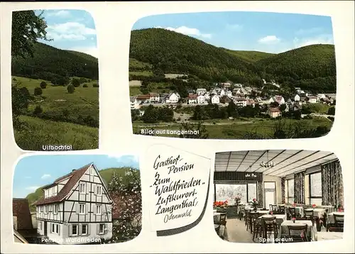 Langenthal Odenwald Gasthof Pension Zum Waldfrieden Kat. Hirschhorn (Neckar)