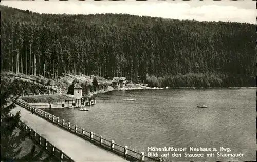 Neuhaus Rennweg Stausee Staumauer Kat. Neuhaus Rennweg